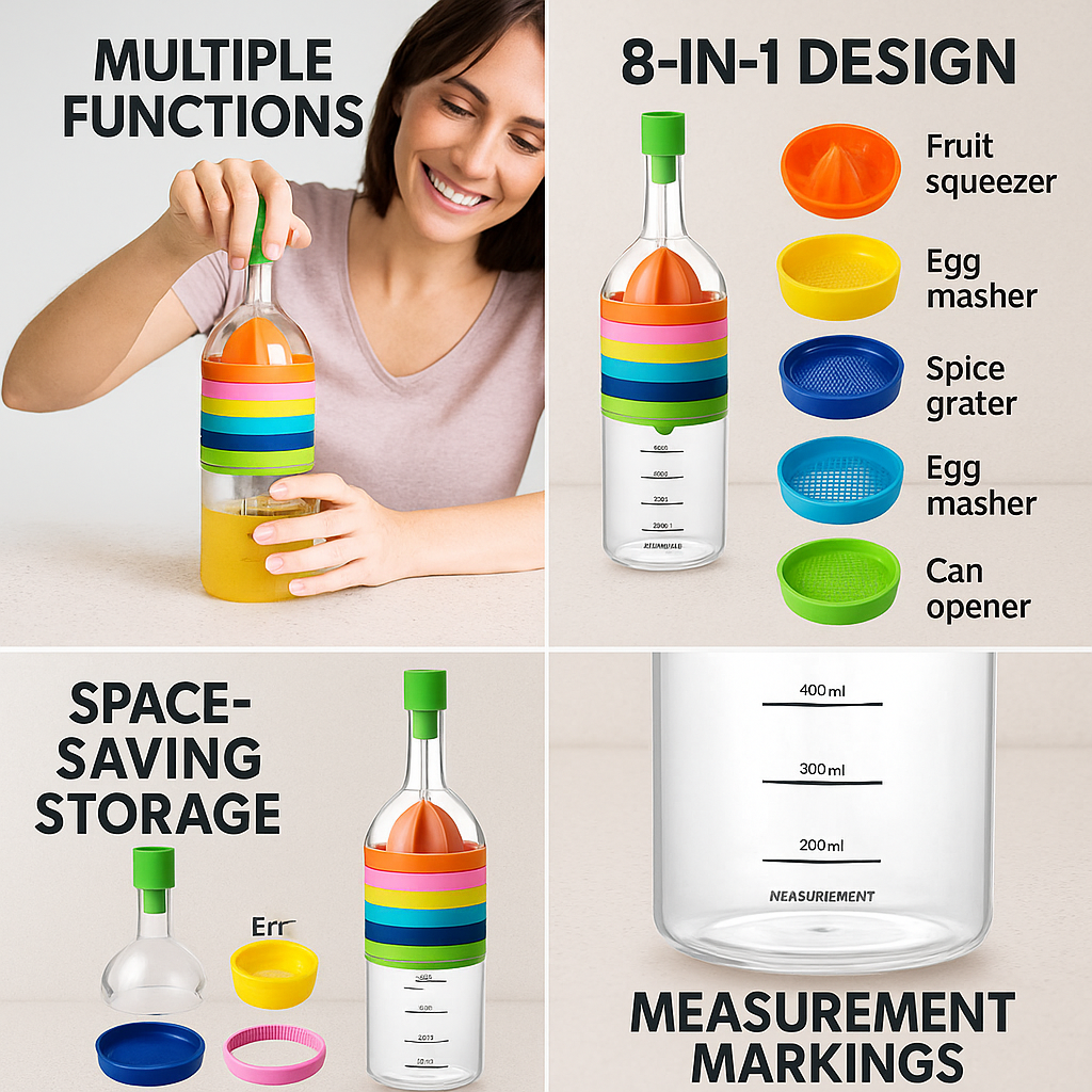 8-in-1 Portable Kitchen Bottle Tool Set